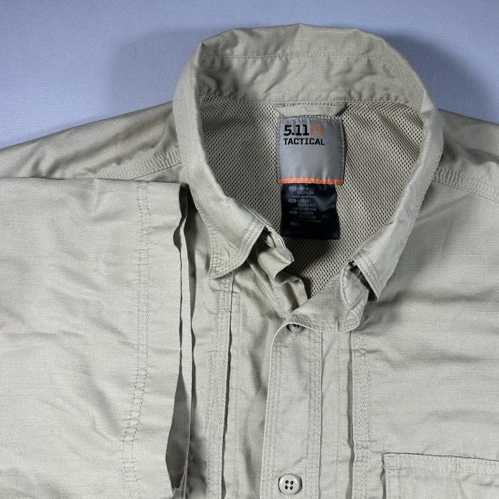 5.11 Tactical TacLite Pro Short Sleeve Shirt Mens Large TDU Khaki Ripstop Vented